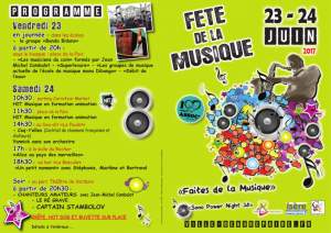 Fête de la Musique 2017 - Programme 1